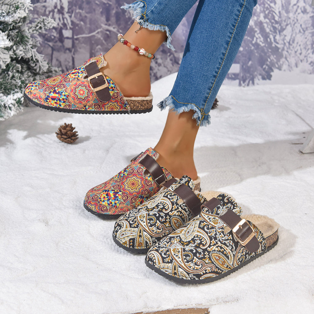 Sarah Express Women's Bohemian Ethnic Print Flat Sandals