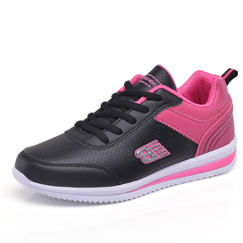 Sarah Express Women's Lace-Up Breathable Casual Sneakers Rose Red