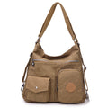Sarah Express Waterproof Nylon Multi-Pocket Crossbody Shoulder Bag Beige