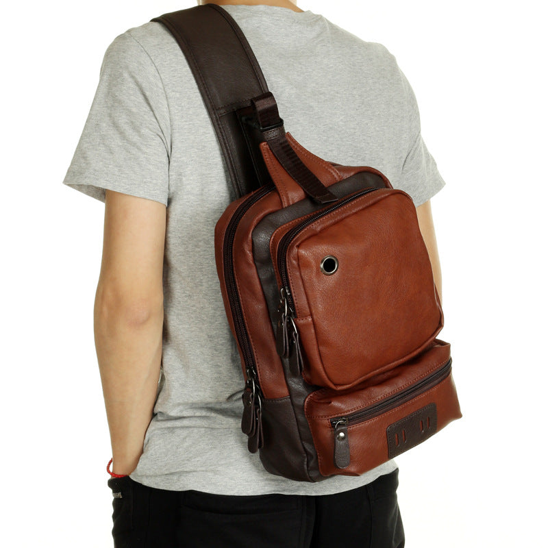 Sarah Express Casual Leather Chest Backpack Satchel
