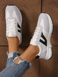 Sarah Express Breathable Mesh Flat Sole Running Sneakers Black