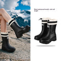 Sarah Express Women's Waterproof Tall Rain Boots Black High top