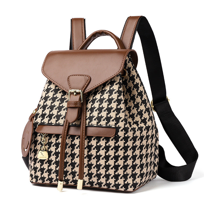 Sarah Express Houndstooth Pattern Casual Travel Backpack