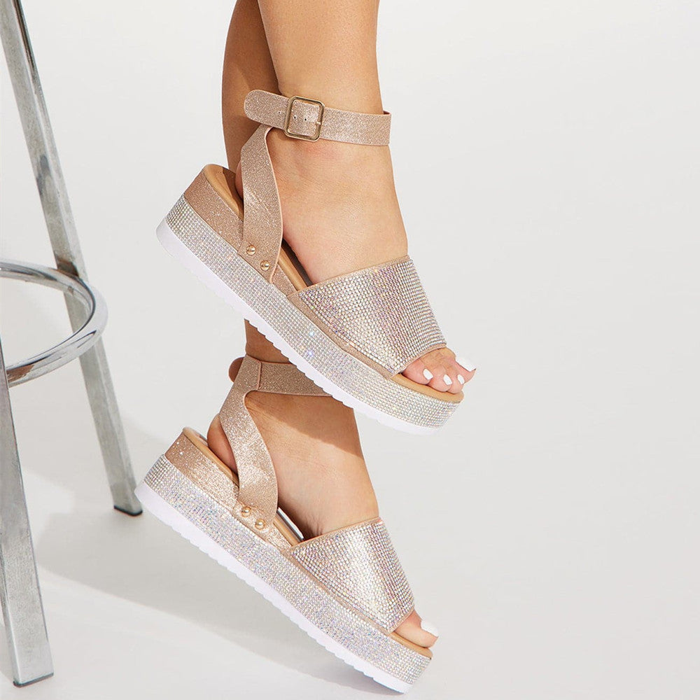 Sarah Express Rhinestone Platform Sandals for Women