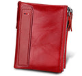 Sarah Express Genuine Leather RFID Blocking Bifold Wallet Red