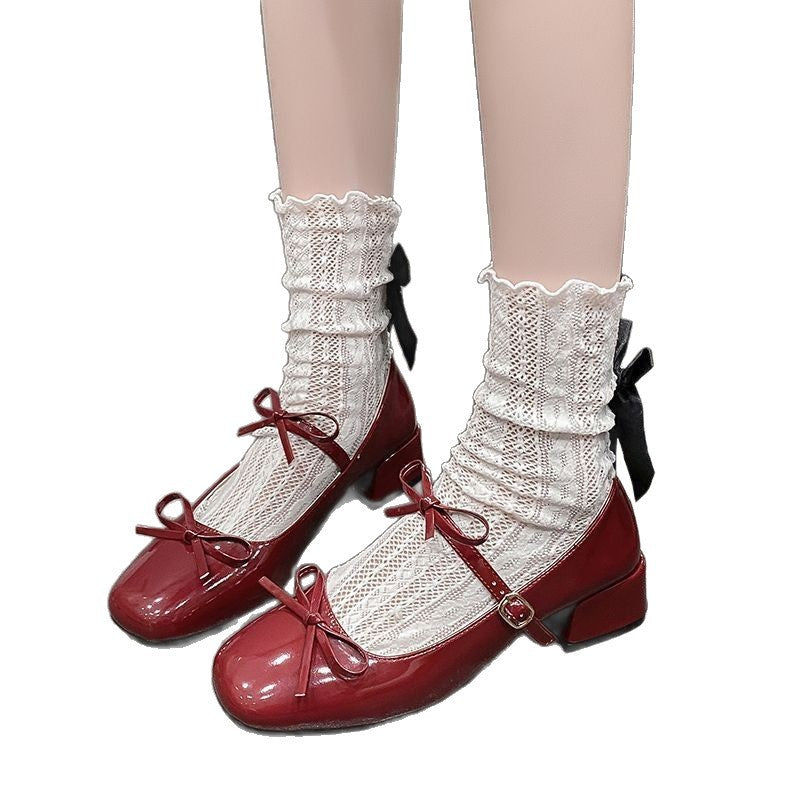 Sarah Express Square-Toe Mary Jane Shoes with Bow