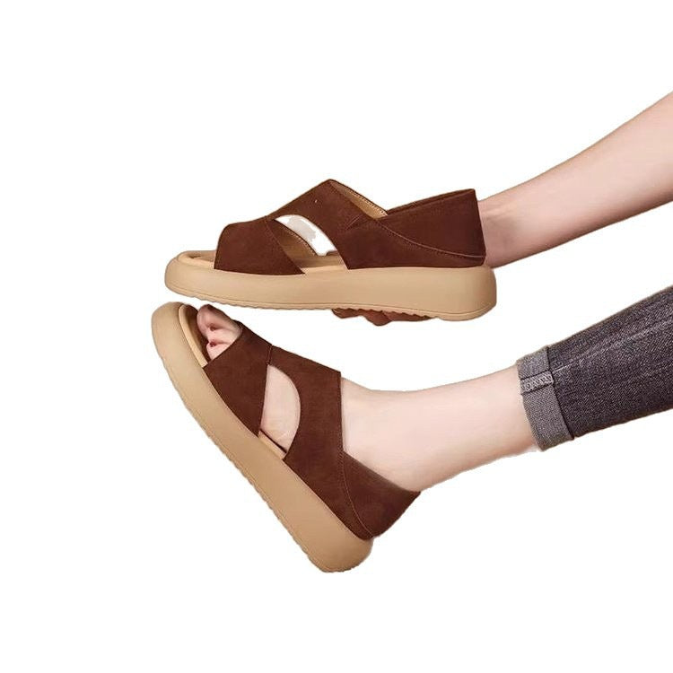 Sarah Express Flat Open-Toe Buckle Strap Sandals