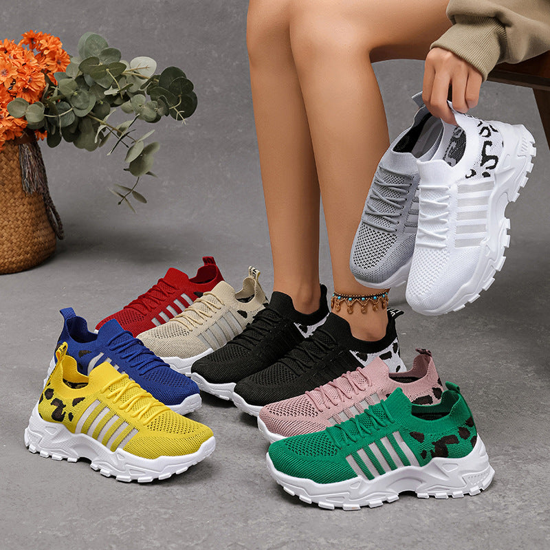 Sarah Express Women's Breathable Mesh Lace-Up Sneakers