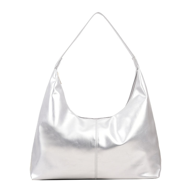 Sarah Express Large Capacity Minimalist Commuter Shoulder Bag Silver