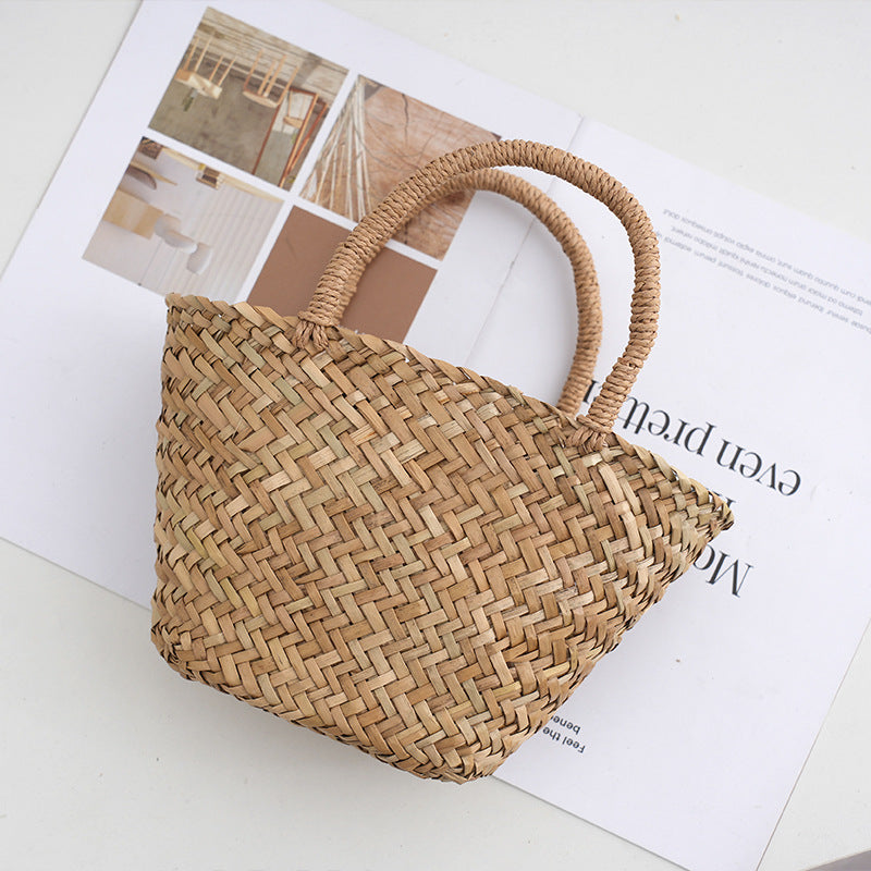 Sarah Express Handwoven Mitsuba Grass Shell Tote Bag