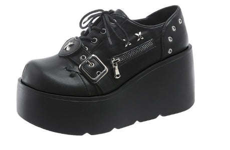 Sarah Express Chunky Round-Toe Platform Wedge Ankle Boots