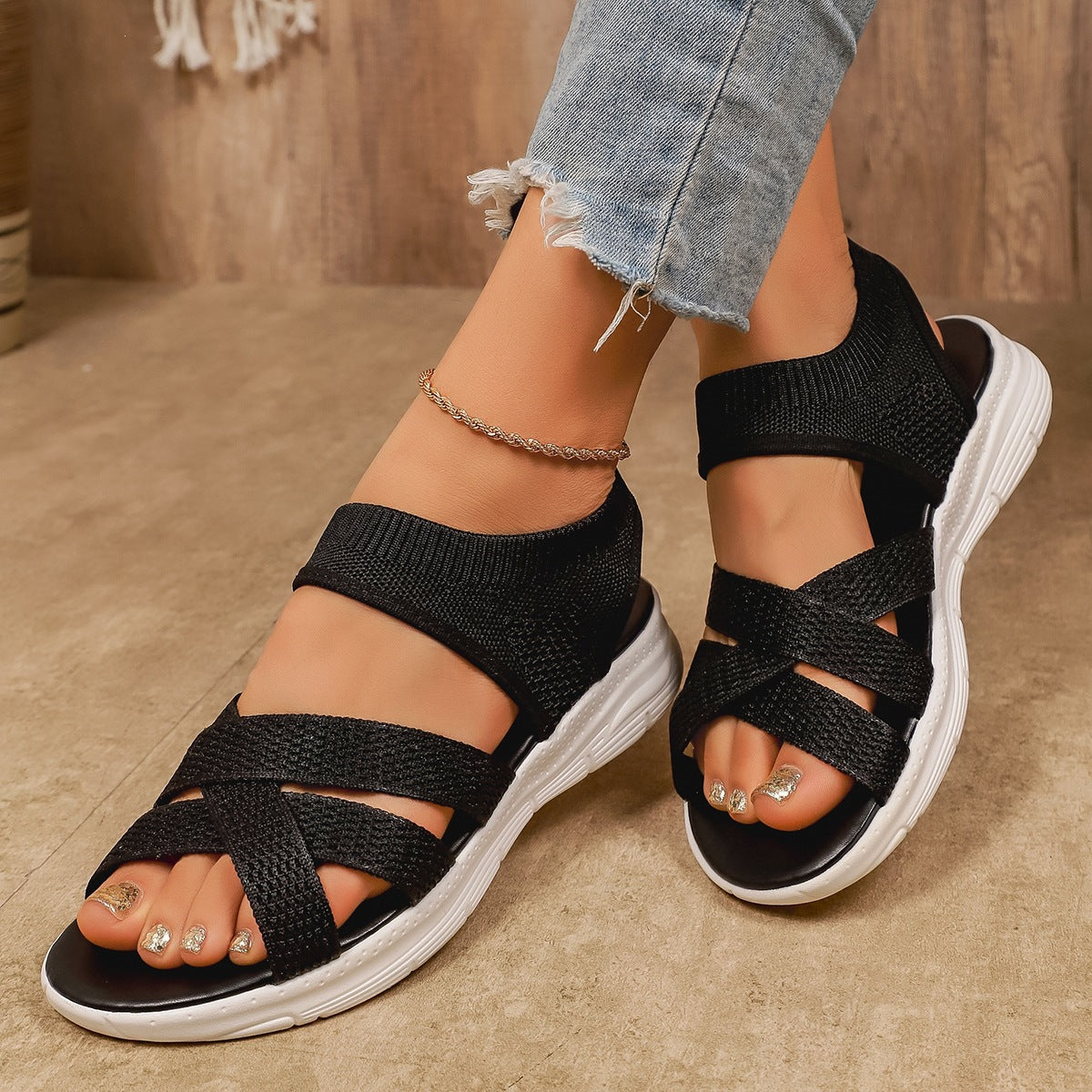 Sarah Express Women's Breathable Mesh Platform Sandals