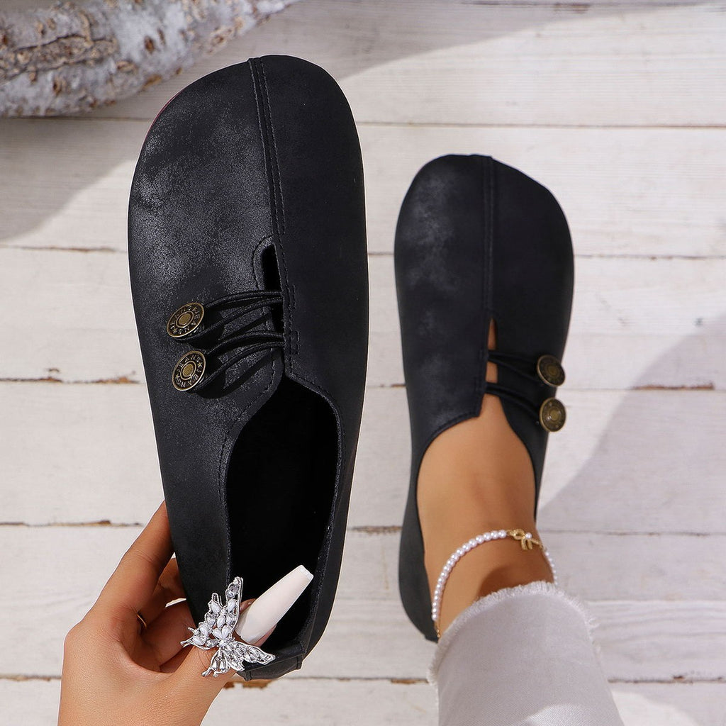 Sarah Express PU Leather Slip-On Sandals Black