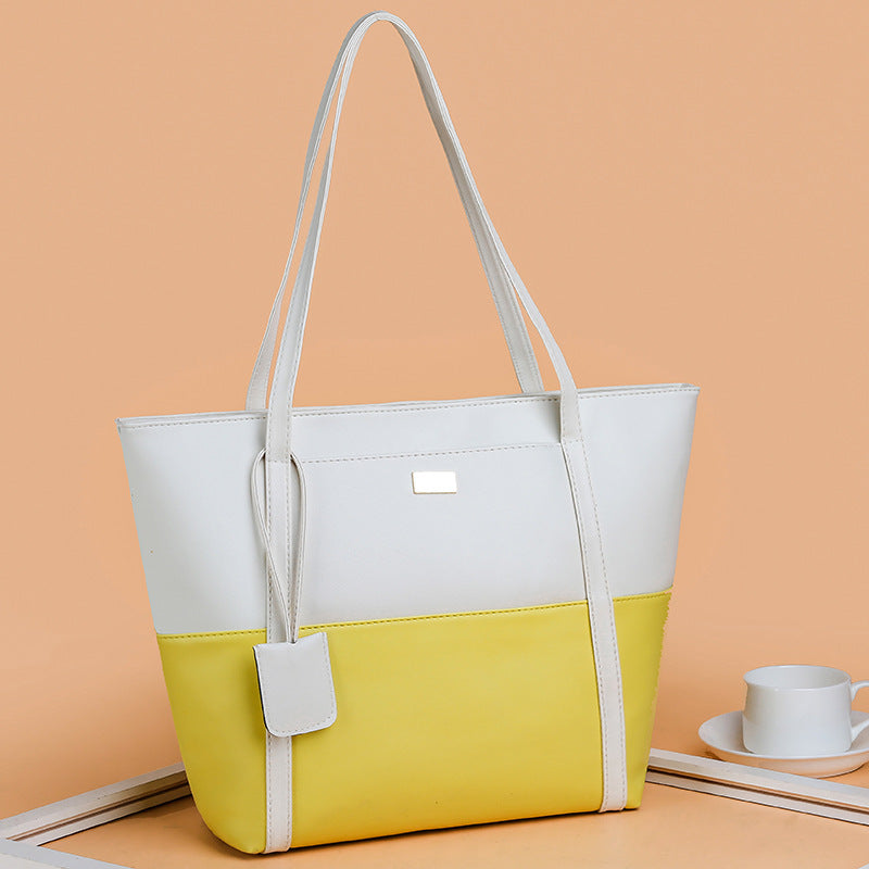 Sarah Express Large Capacity Patchwork PU Leather Tote