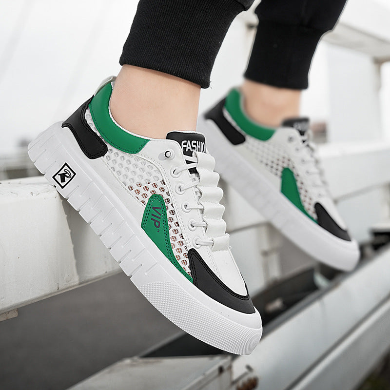 Sarah Express Men's Breathable Mesh Lace-Up Sneakers