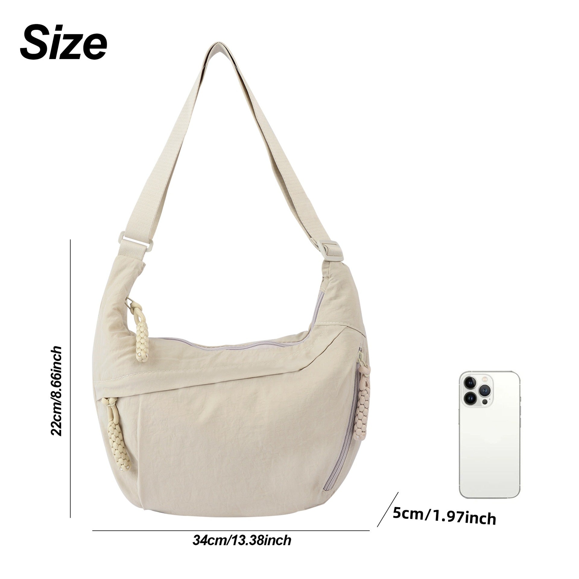 Sarah Express Lightweight Nylon Dumpling Crossbody Shoulder Bag