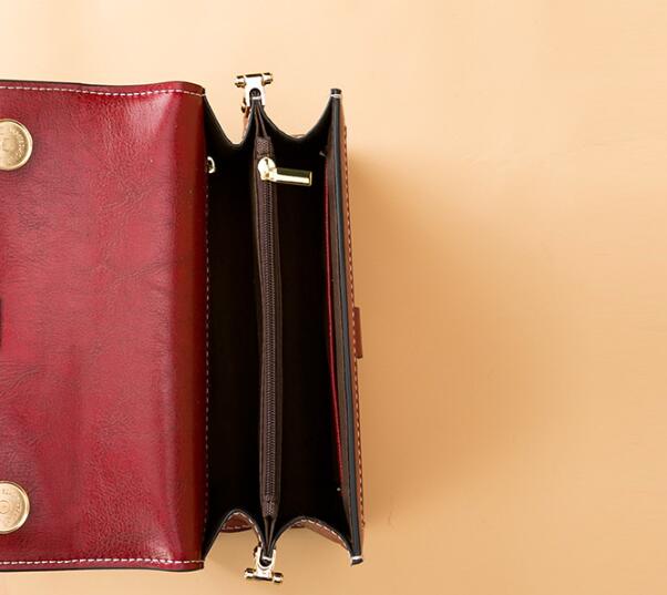 Sarah Express Cowhide Crossbody Bag with Patterned Strap