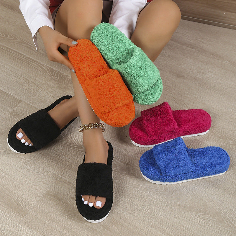 Sarah Express Fuzzy Platform Slippers for Women