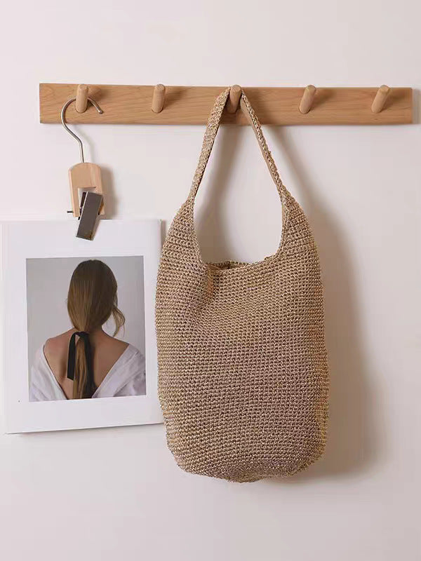 Handwoven Large-Capacity Vacation And Commute Woven Tote Bag – product detail alternate view