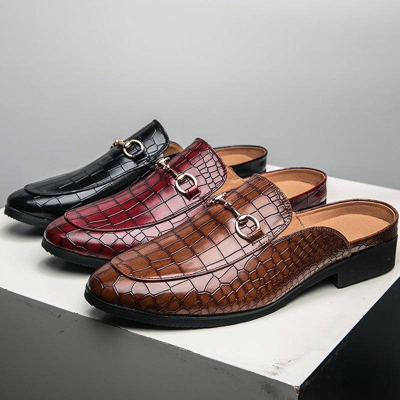 Sarah Express Men's Metal Accent Backless Loafer Slippers