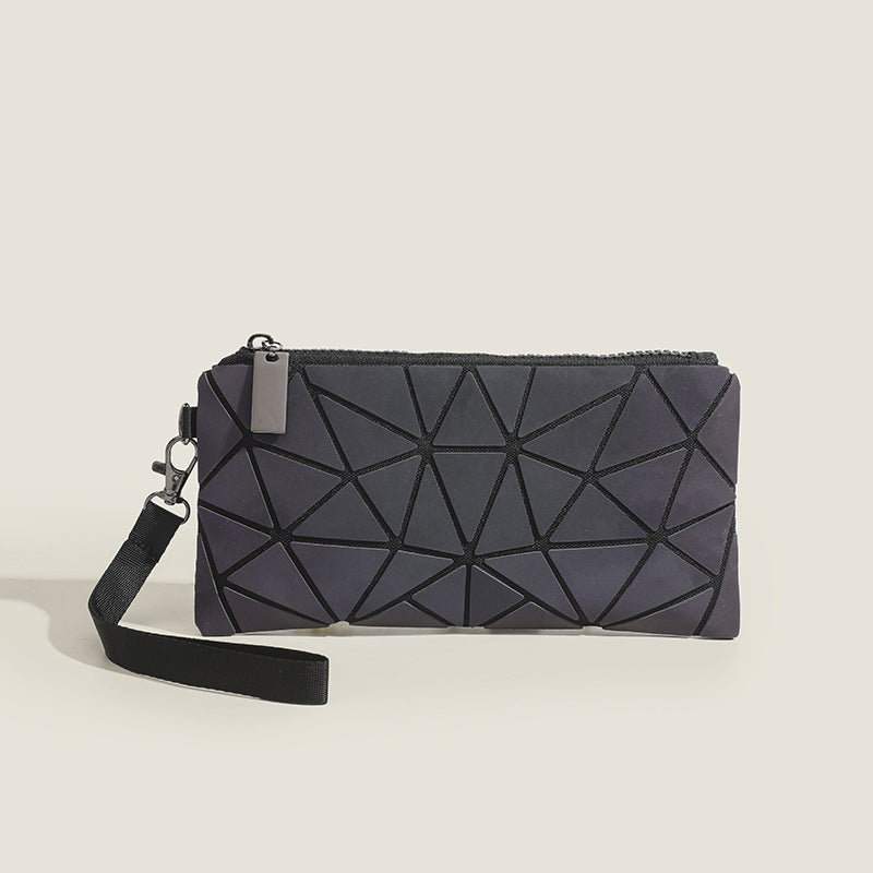 Sarah Express Geometric Patchwork Glow-in-the-Dark Clutch Bag Luminous Black