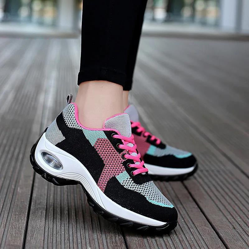 Sarah Express Women's Breathable Air-Cushioned Mesh Sneakers