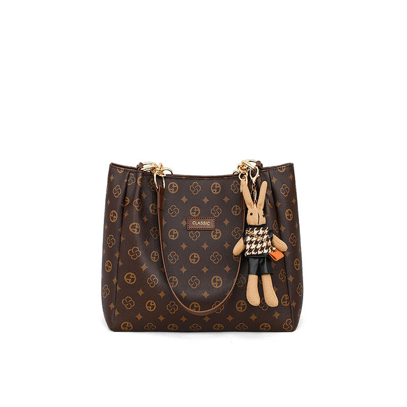 Sarah Express Printed Tote Bag with Chain Detail