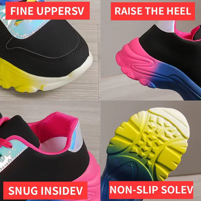Sarah Express Rainbow Gradient Lace-Up Women's Sneakers