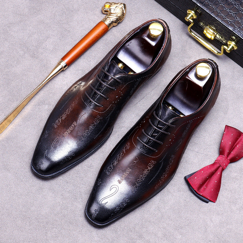 Sarah Express Men's Pointy Toe Business Formal Shoes Black