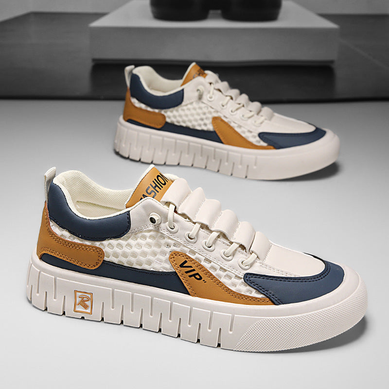 Sarah Express Men's Breathable Mesh Lace-Up Sneakers