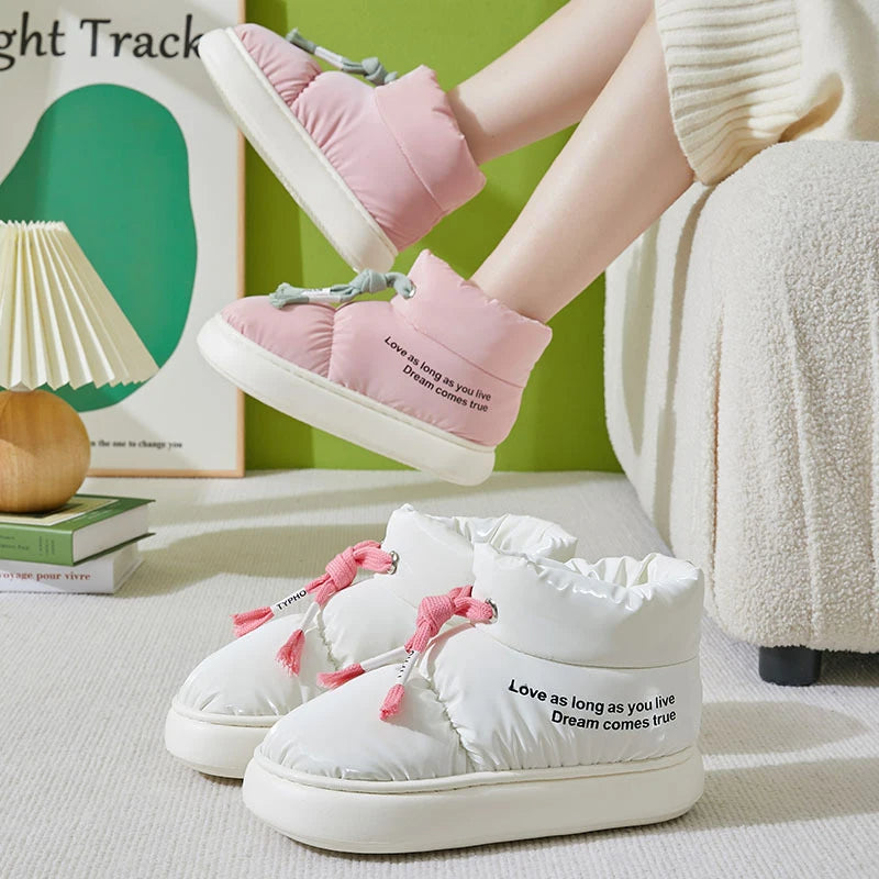 Sarah Express Waterproof Drawstring Plush Lined Ankle Boots
