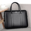 Sarah Express Men's Crocodile Pattern Business Commuter Handbag Black
