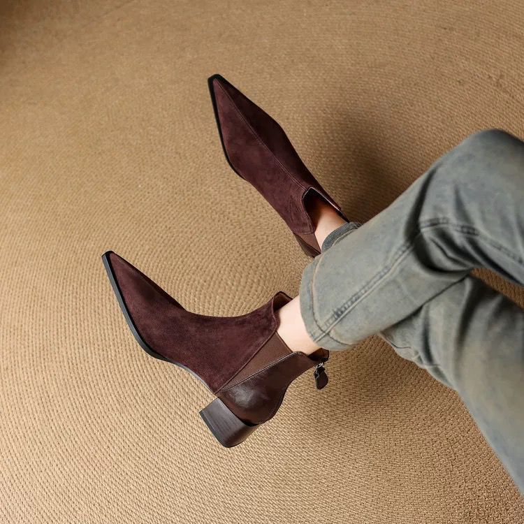 Sarah Express Matte Square-Toe Ankle Boots