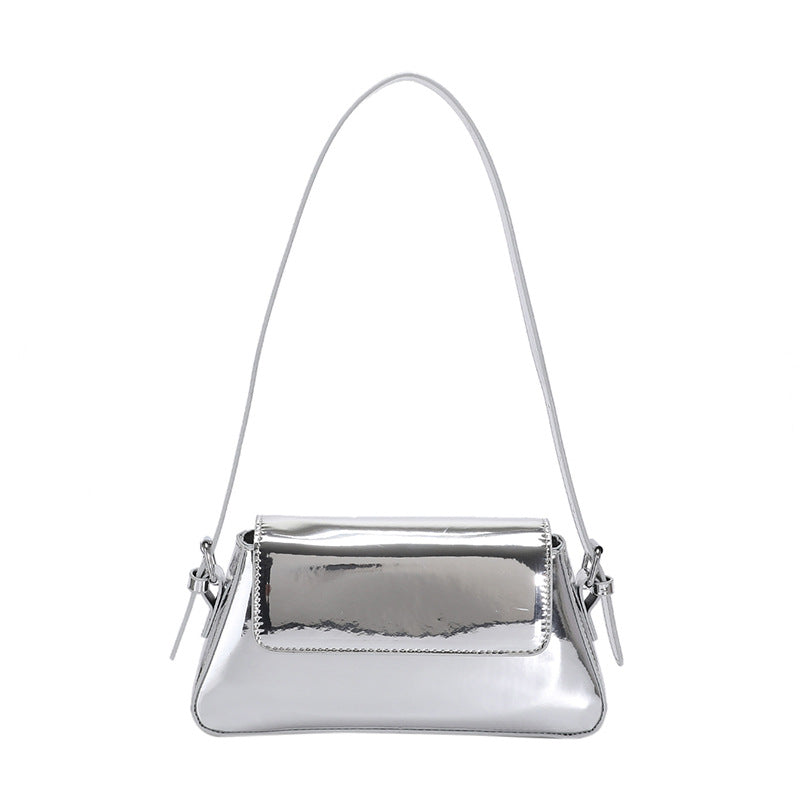 Sarah Express Compact Metallic Finish Shoulder Messenger Bag Silver