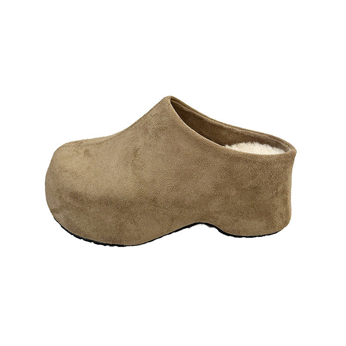 Sarah Express Suede Platform Mule Slippers