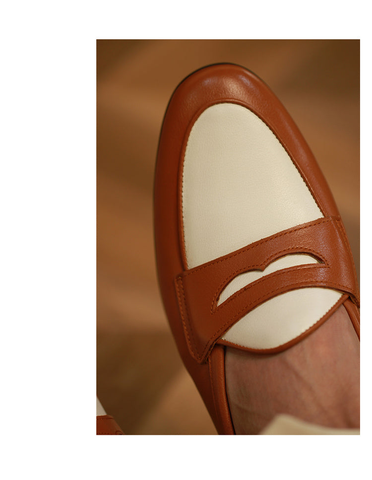 Sarah Express Men's Two-Tone Leather Penny Loafers
