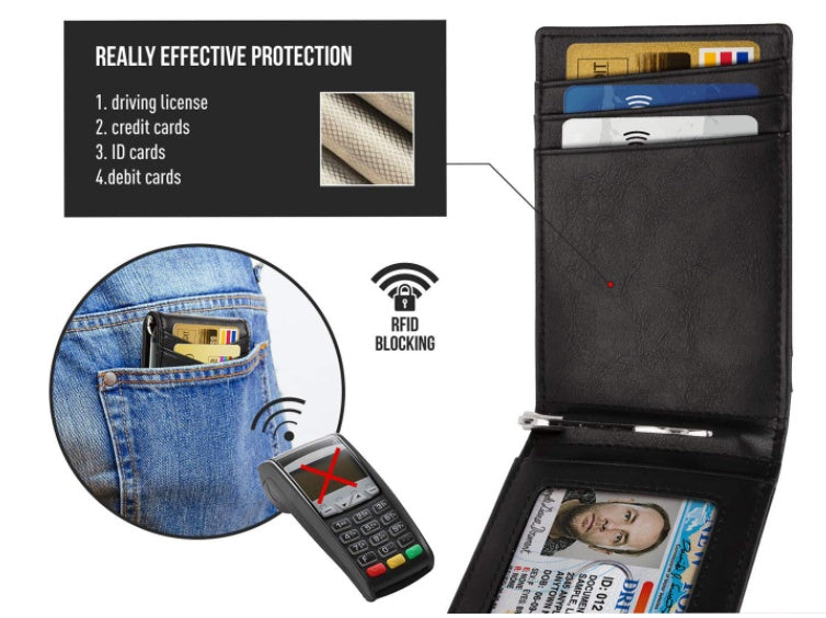 Sarah Express Slim Cowhide Leather Bifold Wallet