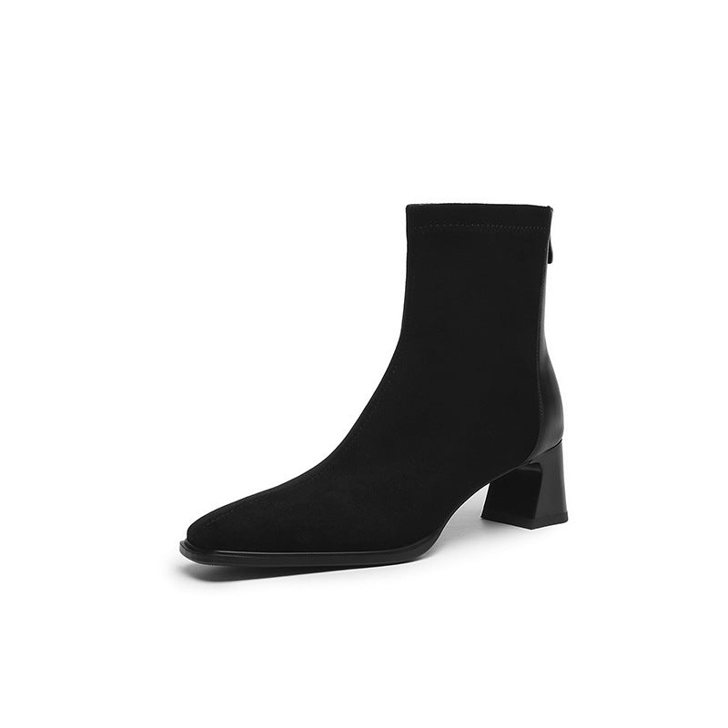 Sarah Express Vintage Patchwork Mid-Heel Ankle Boots
