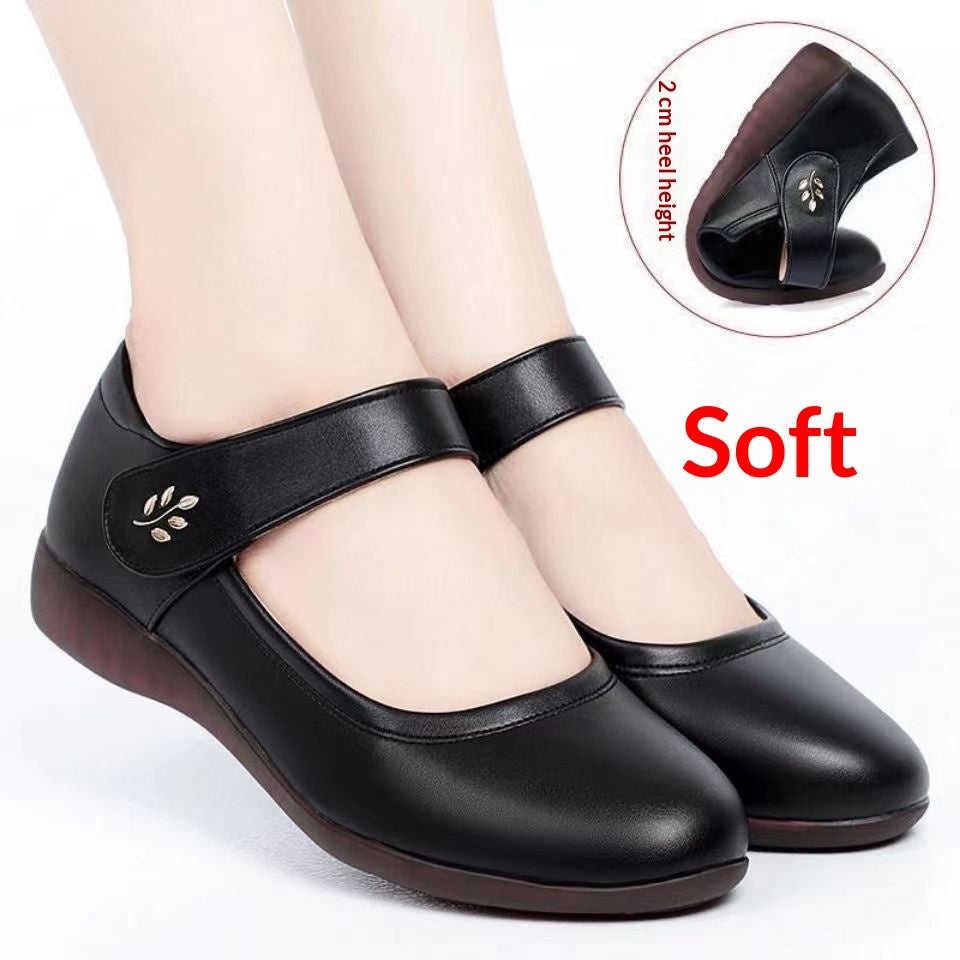 Peep Toe Wedge Heel Buckle Flats – sole profile alternate view 5