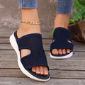 Sarah Express Cutout Wedge Mesh Breathable Casual Sandals Blue