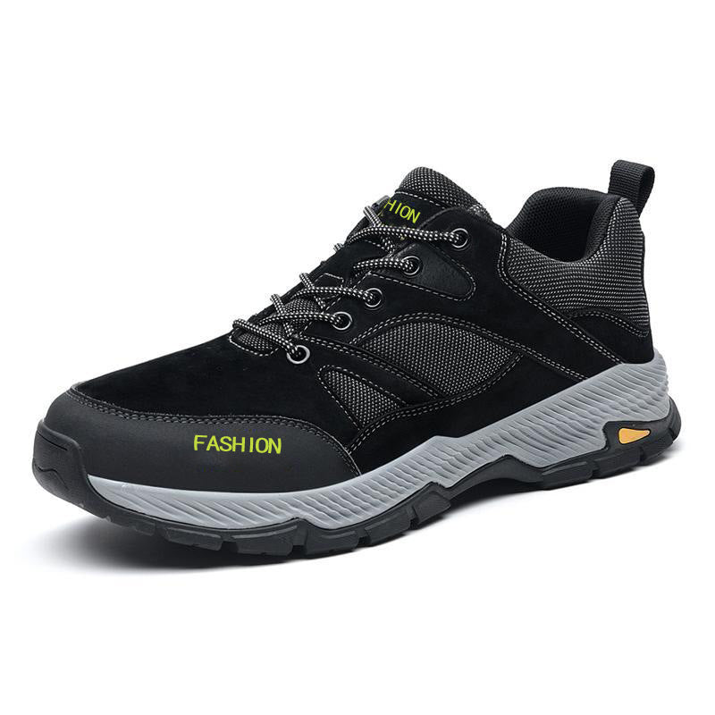 Sarah Express Men's Breathable Lace-Up Outdoor Sneakers Black