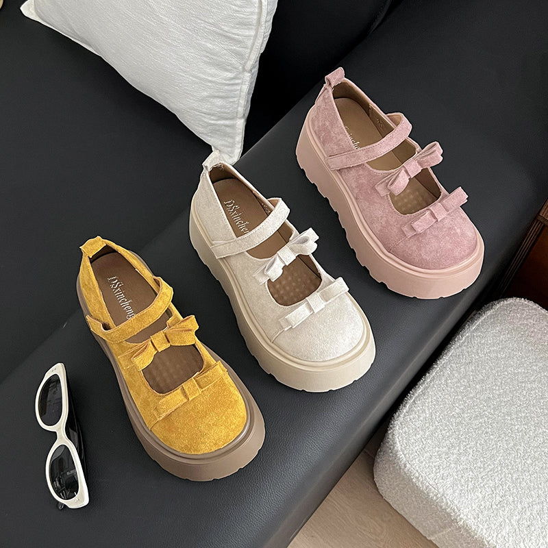 Round Headed Retro Brown British Style Thick Soled Small Leather Shoes For Women 2025 New Spring And Autumn Matching Skirt Mary Jane Single Shoes – product detail