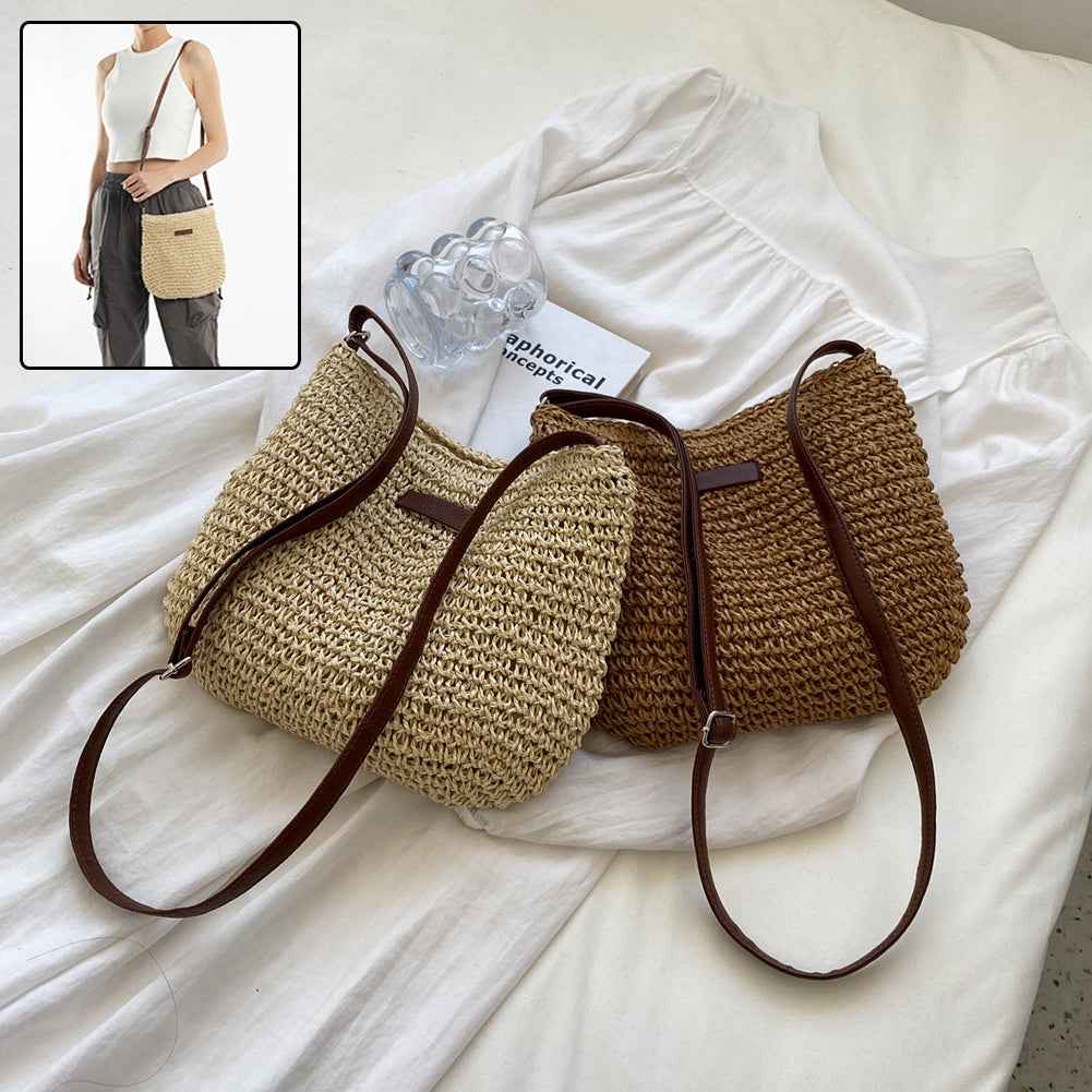 Sarah Express Handwoven Straw Tote Beach Handbag