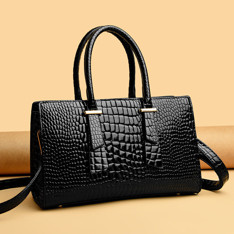 Sarah Express Crocodile Pattern Structured Messenger Shoulder Bag