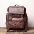Sarah Express Retro Genuine Leather Men's Travel Backpack Dark Brown