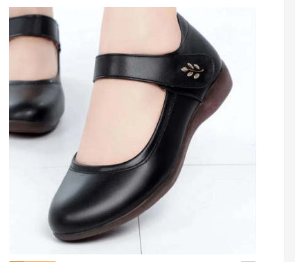 Peep Toe Wedge Heel Buckle Flats – sole profile alternate view 4