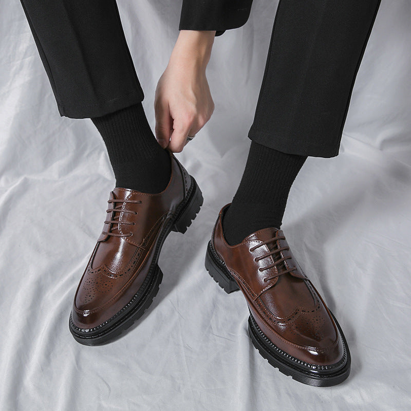 Sarah Express Men's Brogue Casual Leather Dress Shoes