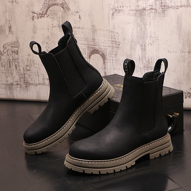 Sarah Express Men's Casual Microfiber Chelsea Boots Black