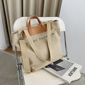 Sarah Express Canvas Messenger Bag with Letter Print Khaki Letter