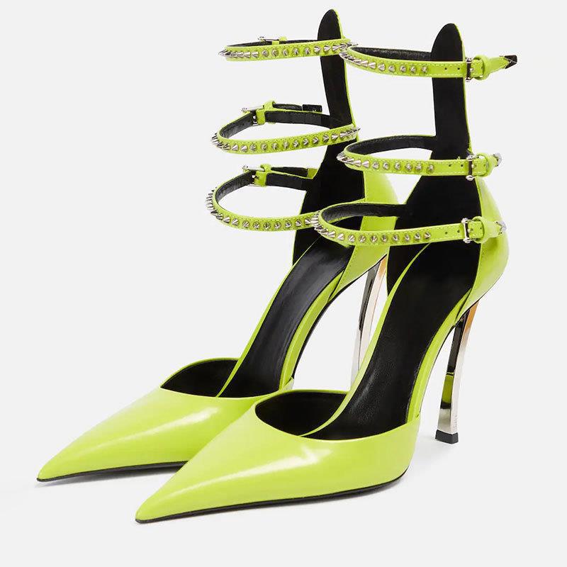 Sarah Express Pointed Toe Buckle Strap High Heels